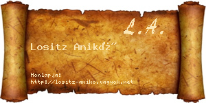 Lositz Anikó névjegykártya
